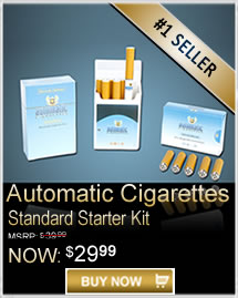 Automatic Cigarettes standard electronic cigarette starter kit - only $29.99.